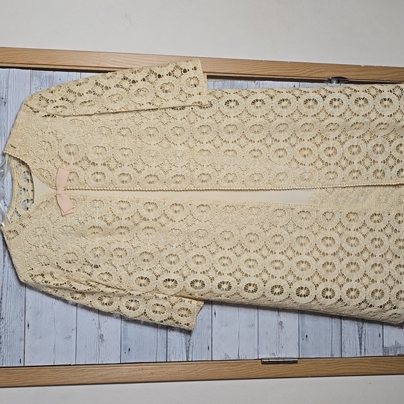 Vintage 1940s/1950s 2 Piece Cream Lace Sleeveless Dress and Coat Size 12 - Picture 1 of 14